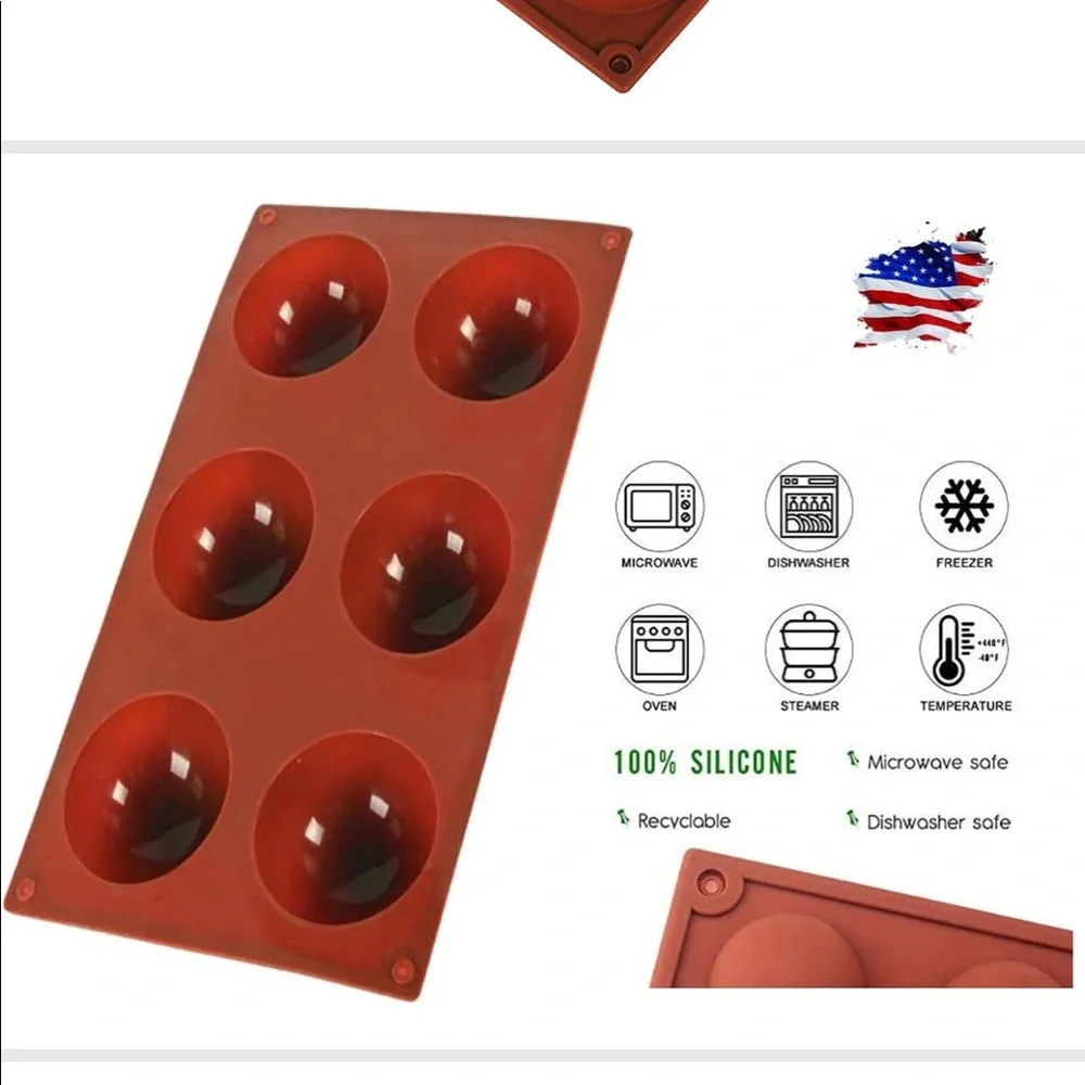 Silicone Mold for Chocolate Bomb,‎ Circle Baking Molds Large 2.7